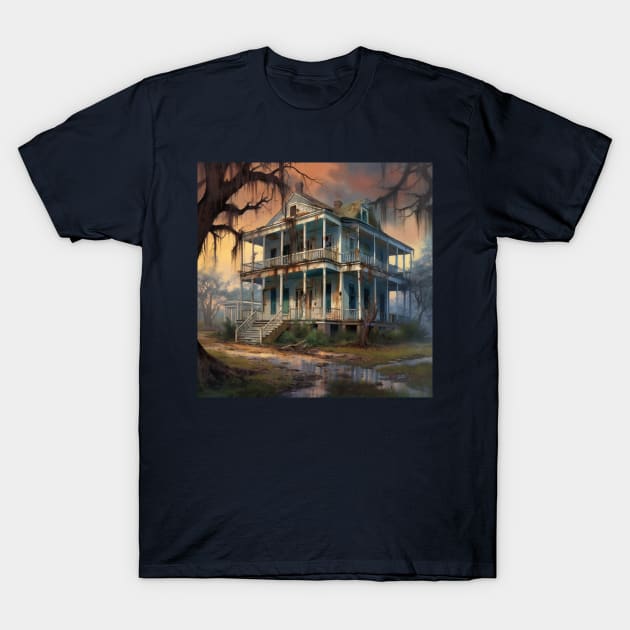 Derelict Plantation House by the Swamp T-Shirt by EpicFoxArt